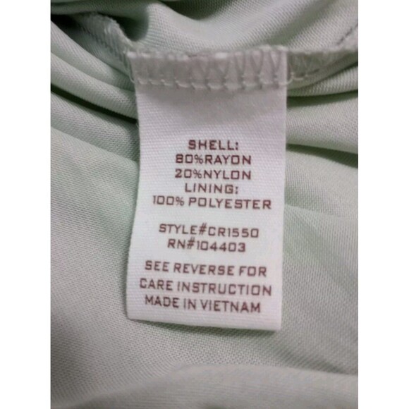 By The River Muted Mint Green Silver Accent LongSleeve Midi Dress Peasant Boho M - Picture 16 of 16